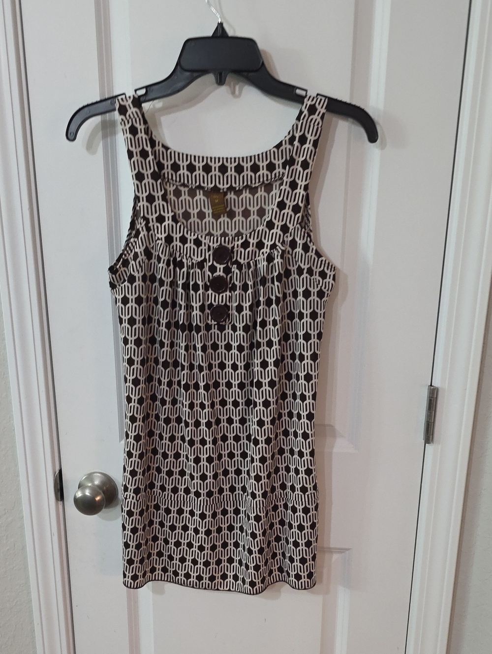 Copper Key Black & Cream Geometric Tank Dress
